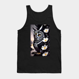 Black Wise Owl Tank Top